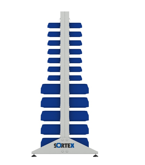 Стеллаж для пластиковых лотков SORTEX двухсторонний 1800x1000x800.04 — изображение 7